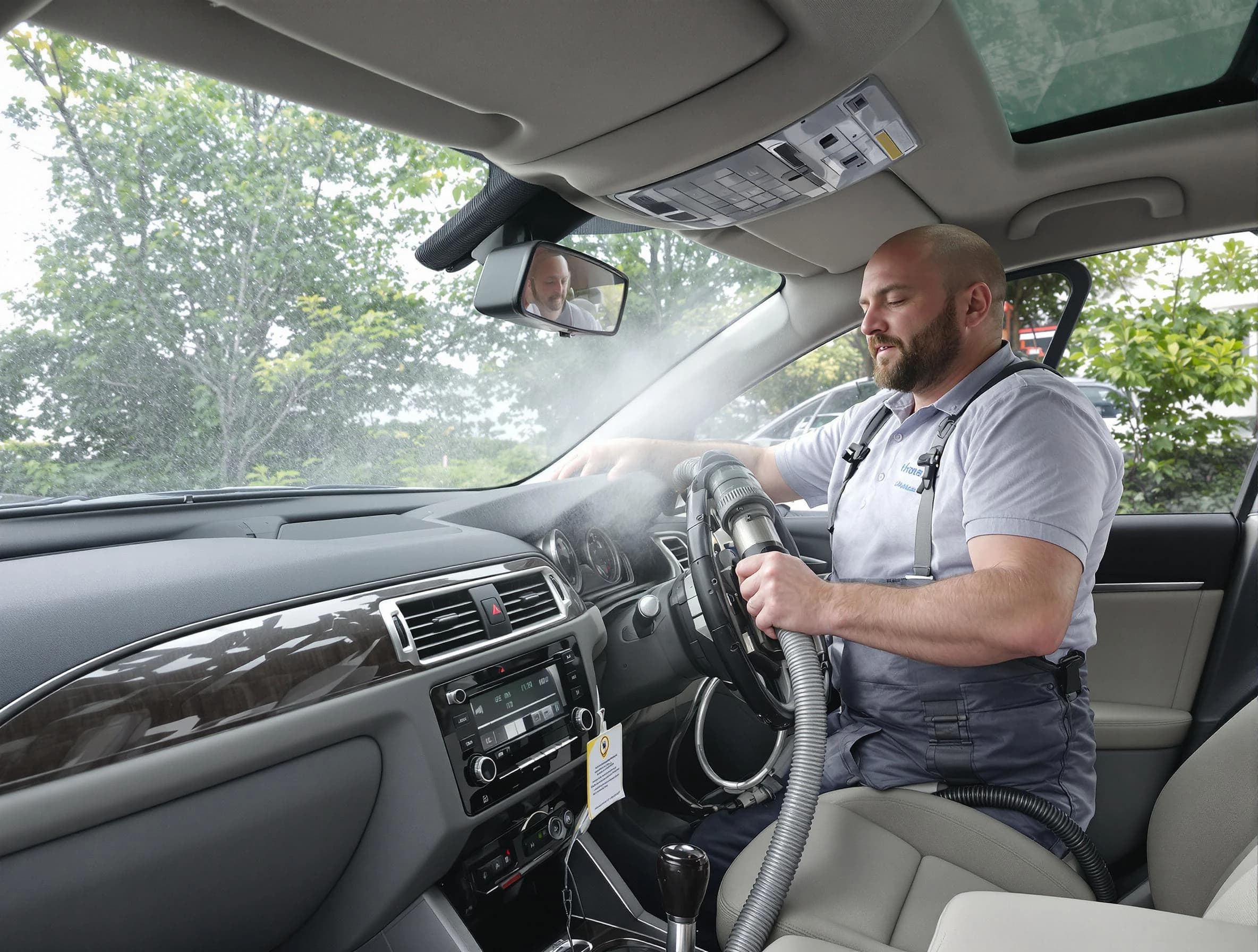 North Providence Air Duct Cleaning specialist performing professional car duct cleaning in North Providence