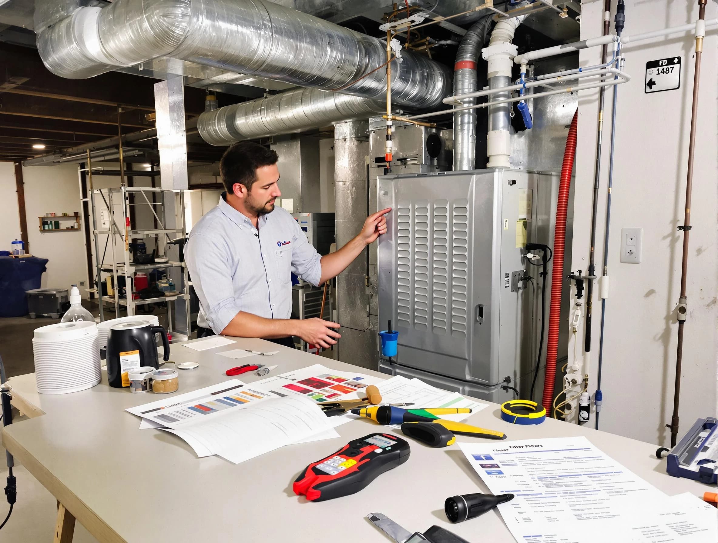 North Providence Air Duct Cleaning inspector conducting detailed filter system evaluation using professional diagnostic tools in North Providence