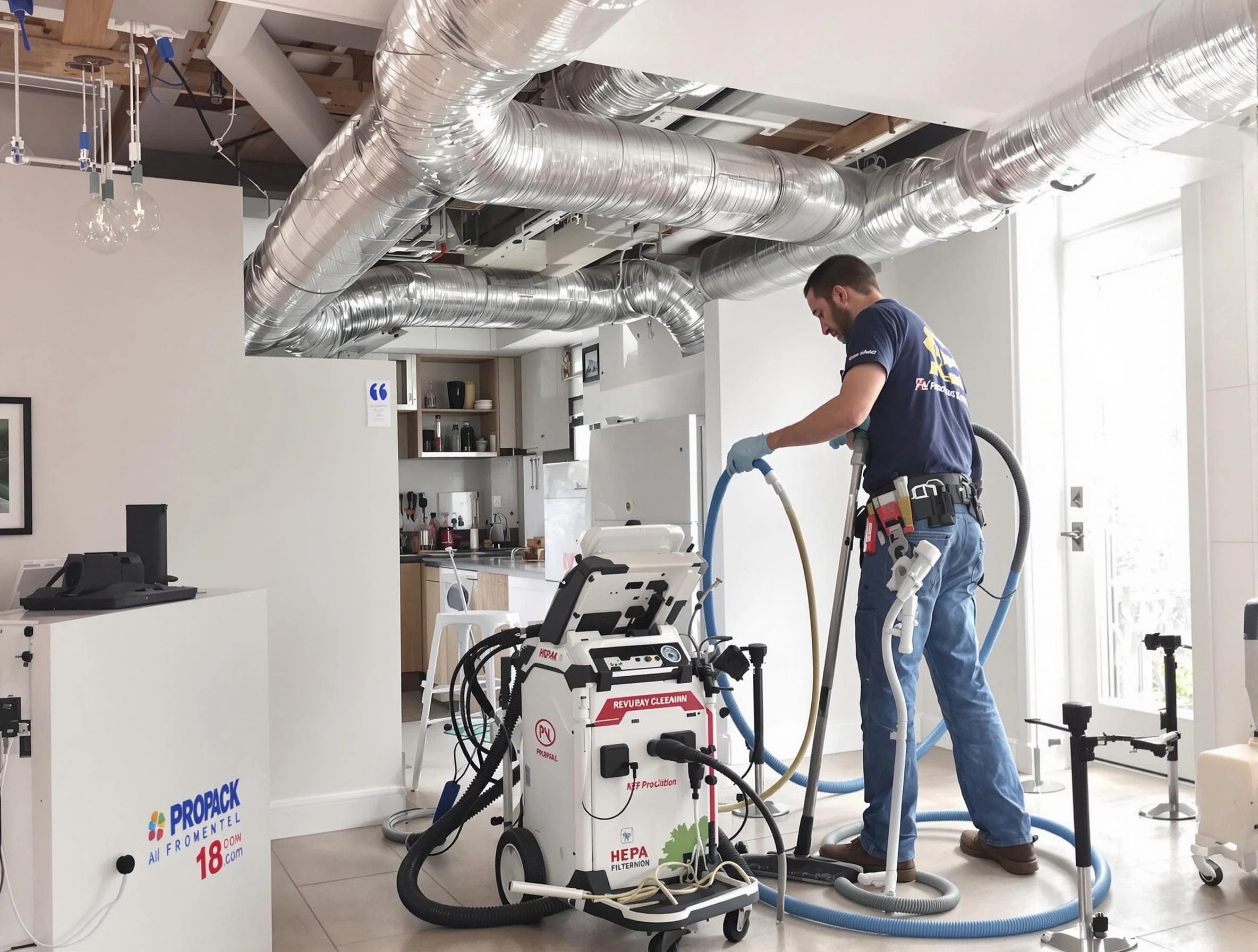 North Providence Air Duct Cleaning technician performing advanced pure duct cleaning with specialized equipment in North Providence