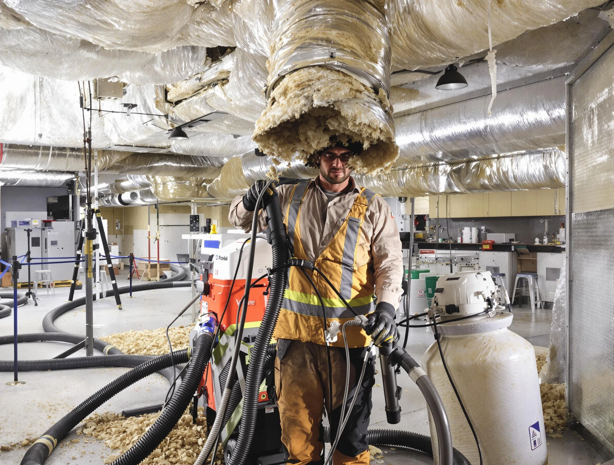 Professional vacuum insulation removal by North Providence Air Duct Cleaning expert in North Providence